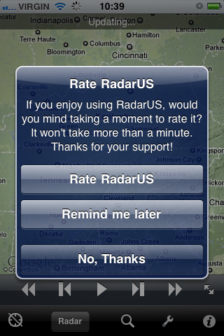 iOS Dialog asking user to review an app